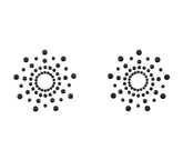 Love In Leather Rhinestone Tease Nipple Pasties - Black - Breast and Nipple Toys